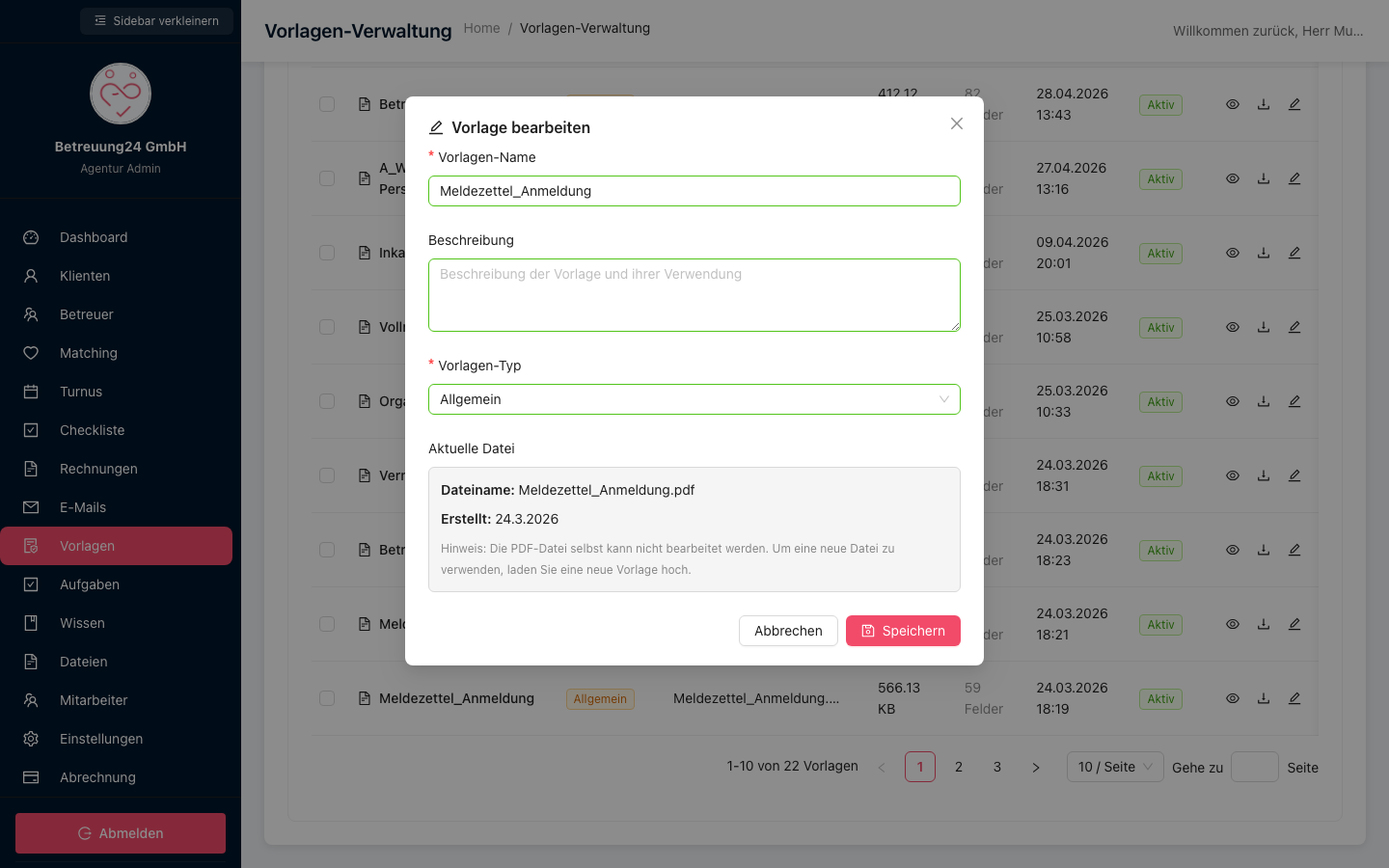 Visueller Formular-Builder: Felder werden auf der eigenen PDF-Vorlage platziert